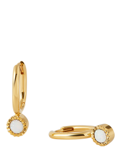 Edge of Ember Elegant Birthstone Drop Earrings, Yellow Gold/Garnet, Yellow Gold/Opal