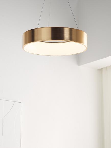 John Lewis Matteo Small Hoop Pendant Ceiling Light - view 2, Gold