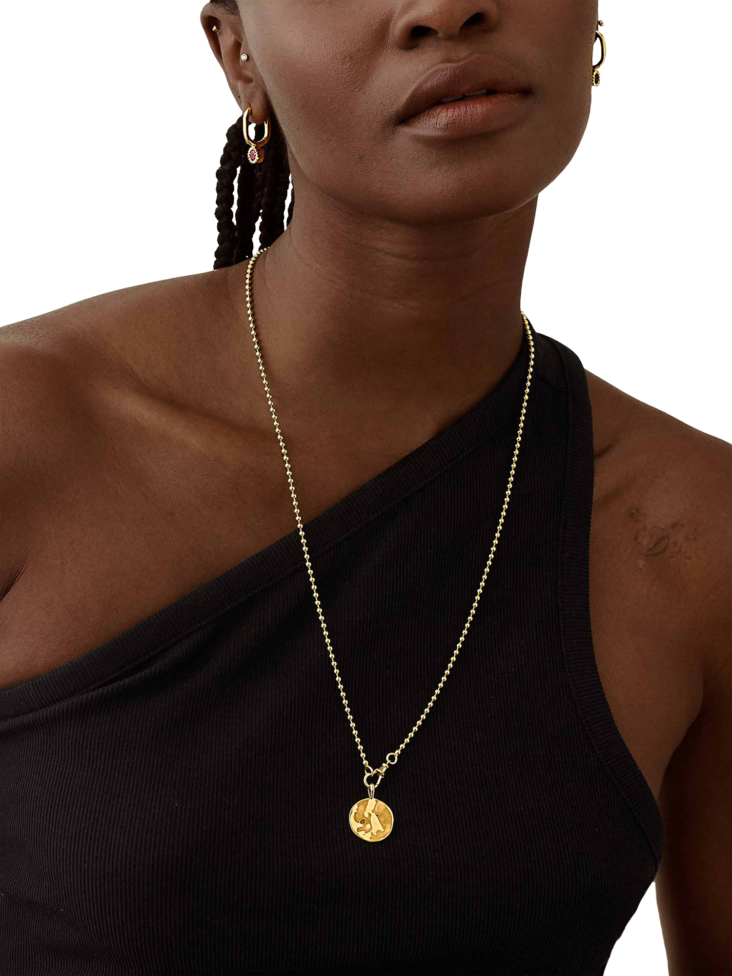 Product image 3 of 4, which shows Edge of Ember Elegant Gemstone Drop Earrings, Yellow Gold/Blue Topaz