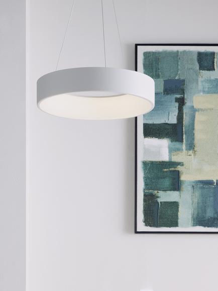 John Lewis Matteo Small Hoop Pendant Ceiling Light - view 2, White
