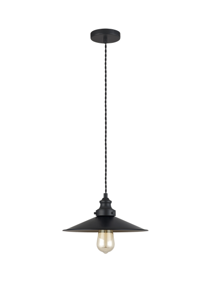 John Lewis Tobias Large Single Pendant Ceiling Light, Black