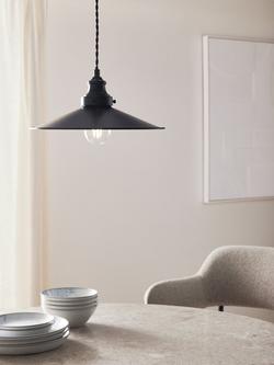 John Lewis Tobias Large Single Pendant Ceiling Light - view 2, Black