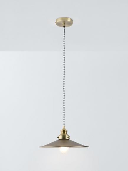 John Lewis Tobias Large Single Pendant Ceiling Light, Brass