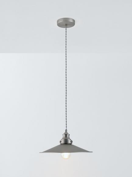 John Lewis Tobias Large Single Pendant Ceiling Light, Silver