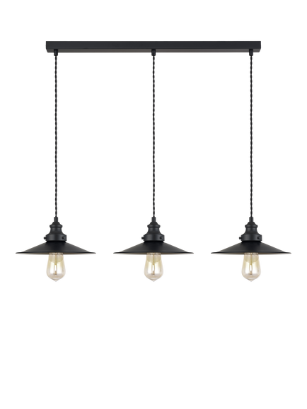 John Lewis Tobias 3 Light Over Diner Bar Ceiling Light, Black