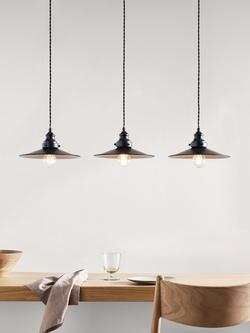 John Lewis Tobias 3 Light Over Diner Bar Ceiling Light - view 2, Black