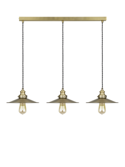 John Lewis Tobias 3 Light Over Diner Bar Ceiling Light, Brass