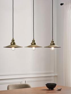 John Lewis Tobias 3 Light Over Diner Bar Ceiling Light - view 2, Brass