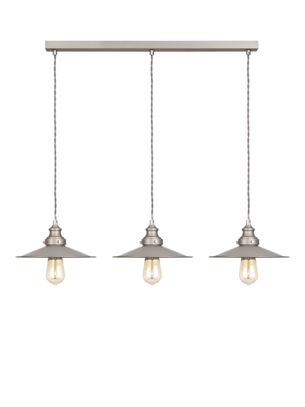 John Lewis Tobias 3 Light Over Diner Bar Ceiling Light, Silver