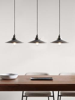 John Lewis Tobias 3 Light Over Diner Bar Ceiling Light - view 2, Silver