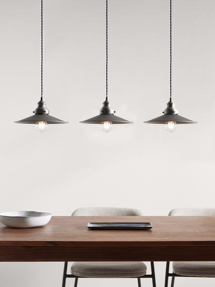 John Lewis Tobias 3 Light Over Diner Bar Ceiling Light - view 2, Silver