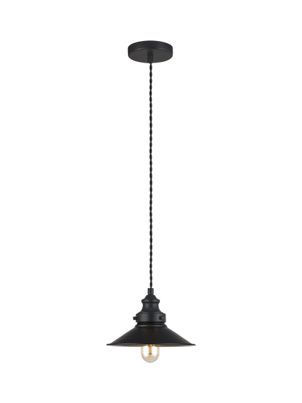 John Lewis Tobias Small Single Pendant Ceiling Light, Black