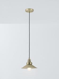 John Lewis Tobias Small Single Pendant Ceiling Light, Brass
