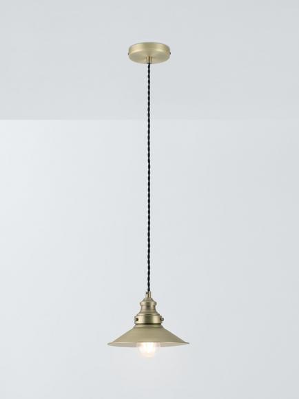 John Lewis Tobias Small Single Pendant Ceiling Light, Brass