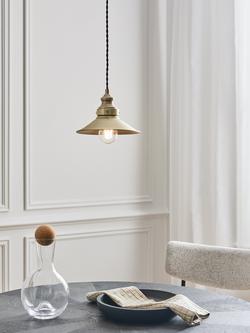 John Lewis Tobias Small Single Pendant Ceiling Light - view 2, Brass