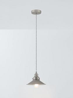 John Lewis Tobias Small Single Pendant Ceiling Light, Silver