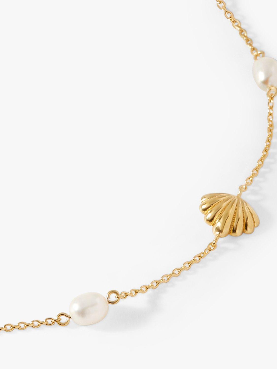 Product image 6 of 7, which shows Edge of Ember Pearl Charm Bracelet, Yellow Gold