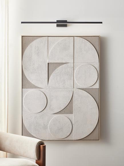 John Lewis Matteo Picture Wall Light, 80cm - view 2, Black