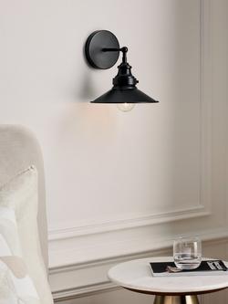 John Lewis Tobias Wall Light - view 2, Black