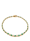 Edge of Ember Serena Onyx and White Sapphire Tennis Bracelet, Gold/Green