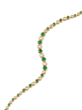 Edge of Ember Serena Onyx and White Sapphire Tennis Bracelet, Gold/Green