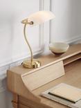 John Lewis Bankers Table Lamp, White/Brass