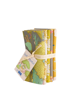 Tilda Sunday Brunch Fat Quarter Fabrics, Pack of 5, Grey/Yellow