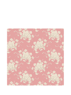 Tilda White Flower Fabric, Pink, White Flower Pink