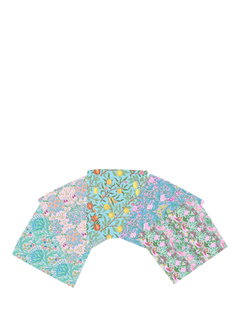 Morris & Co. x Kaffe Fassett Fat Quarter Fabrics, Pack of 5, Turquoise