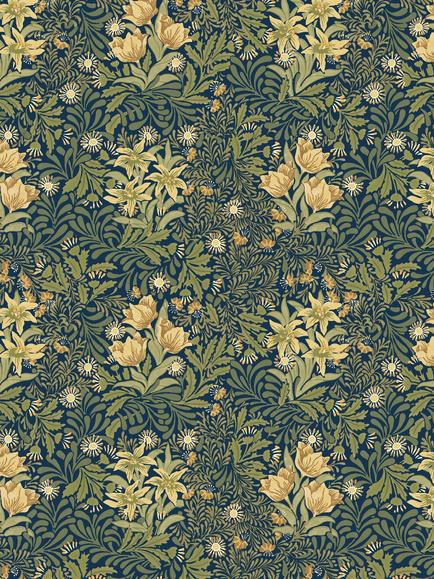 Morris & Co. Emery Walker's House Bower Dress Fabric, Indigo, Indigo