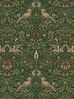 Morris & Co. Emery Walker's House Bird Tapestry Dress Fabric, Tump Green