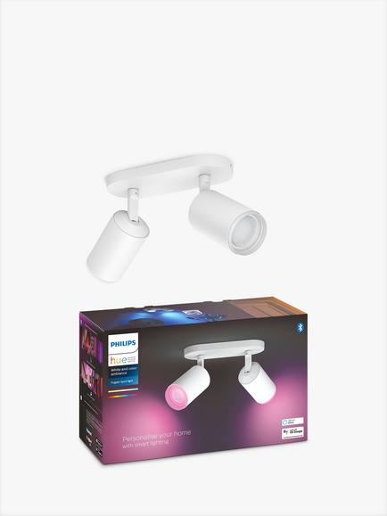 Philips Hue White and Colour Ambiance Fugato LED Smart Double Spotlight, White, White