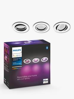 Philips Hue Centura Smart LED Recessed Ceiling Spotlight, Pack of 3, White, White