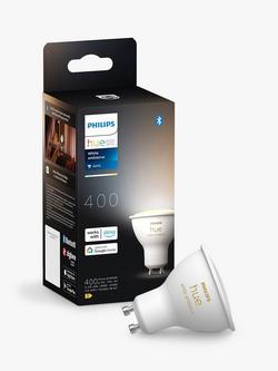Philips Hue White Ambiance 4.2W GU10 Smart LED Bulb, White/Multi
