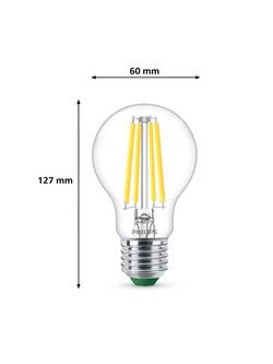 Philips Ultra Efficient 4W E27 LED Classic Bulb, Cool White/Clear - view 2, Clear Clear