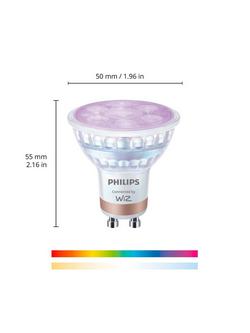 Philips Smart LED GU10 Colour Smart Light Bulb, Pack of 2 - view 2, Metallic