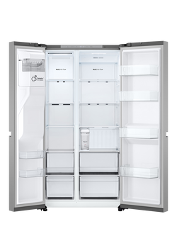LG GSLC41PYPE Freestanding 60/40 American Fridge Freezer, Silver - view 2, Silver