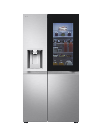 LG InstaView GSXE91BSAD Freestanding 60/40 Non-Plumbed American Fridge Freezer, Silver, Silver