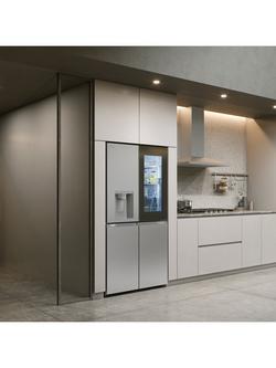 LG InstaView GSXE91BSAD Freestanding 60/40 Non-Plumbed American Fridge Freezer, Silver - view 2, Silver