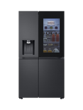 LG InstaView GSXE91BSAD Freestanding 60/40 Non-Plumbed American Fridge Freezer, Silver, Black