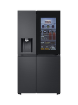 LG InstaView GSXE91BSAD Freestanding 60/40 Non-Plumbed American Fridge Freezer, Silver, Black