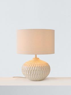 John Lewis Textured Ceramic Table Lamp, White Wash, White Wash
