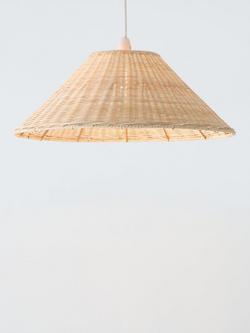 John Lewis Rattan Tapered Pendant Ceiling Shade, 50cm, Natural, Natural
