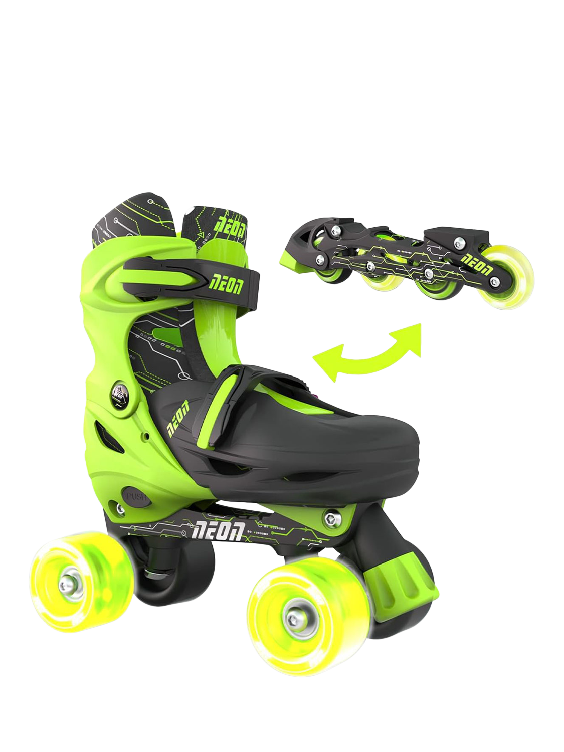 SkateHut Kids' Yvolution Neom Roller Skates, Green, 2-5