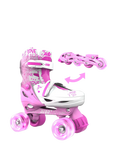 SkateHut Kids' Yvolution NEON 2-In-1 Combo Inline/Quads Roller Skates, Pink