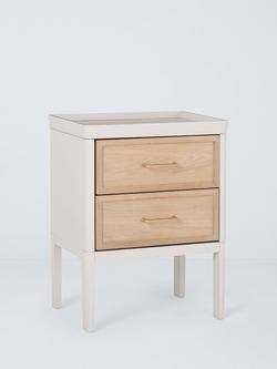 John Lewis Tray 2 Drawer Bedside Table, Beige, Beige