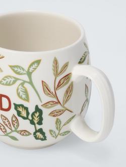 John Lewis Greenery 'Dad' Fine China Mug, 560ml, Green/Multi - view 2, Green Multi Green
