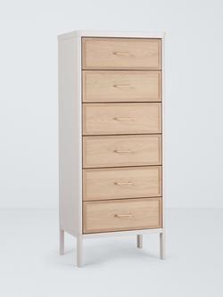 John Lewis Tray 6 Drawer Tall Boy, Beige, Beige