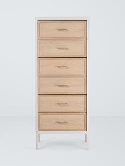 John Lewis Tray 6 Drawer Tall Boy, Beige - view 2, Beige