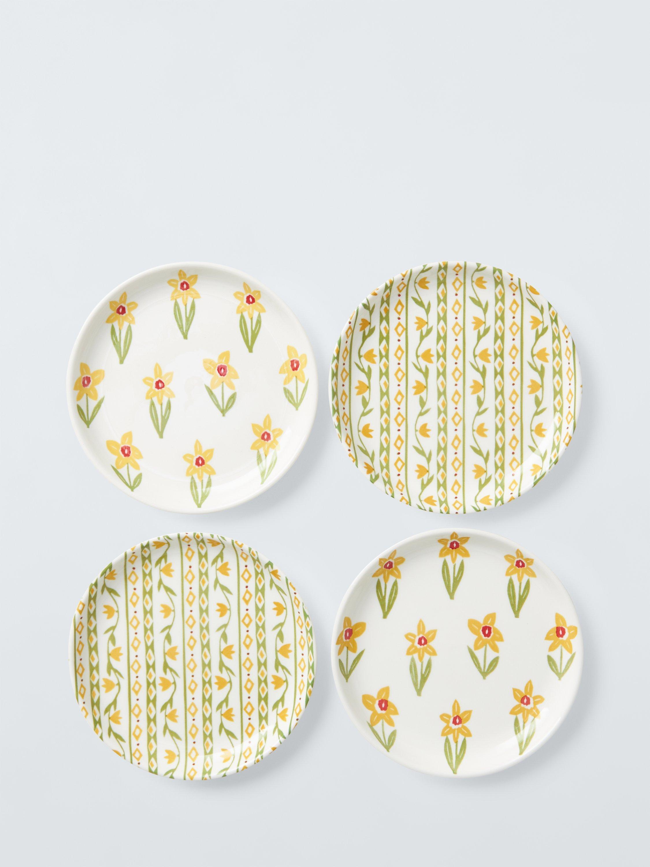 John Lewis Easter Daffodil Small Fine China Plate, Set of 4, 15cm, Yellow